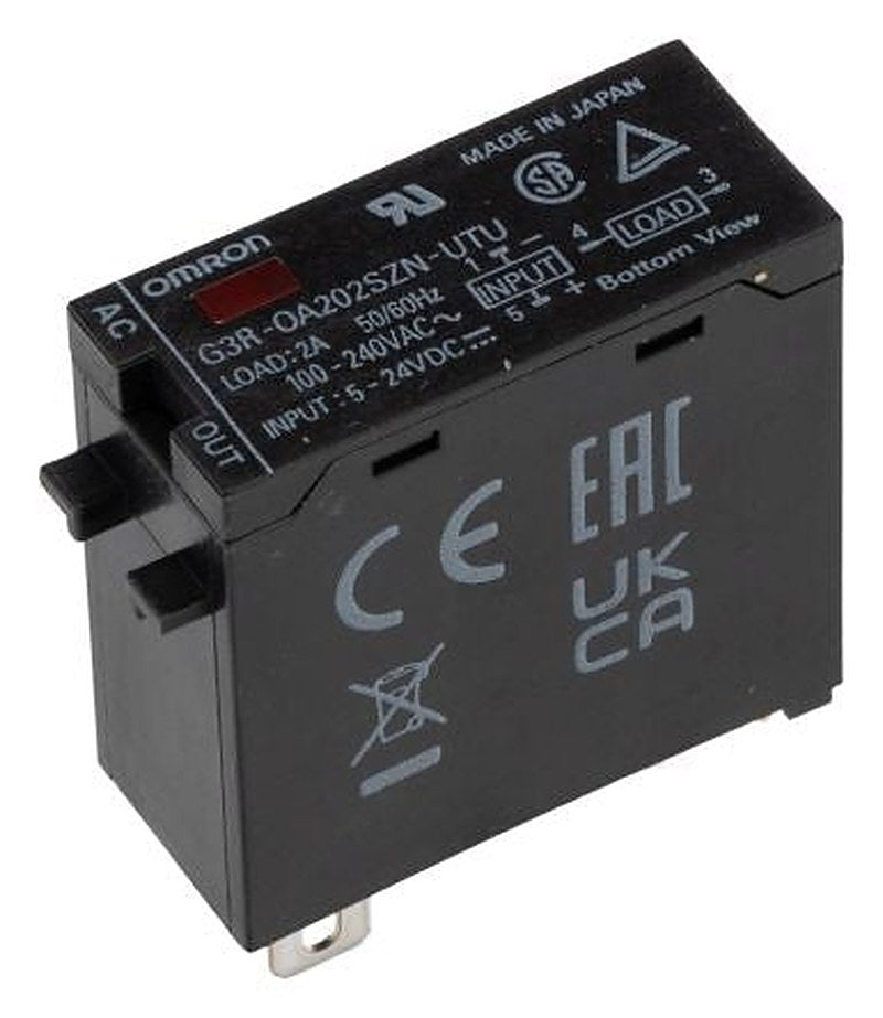 Omron G3R-OA202SZN-UTU 5-24VDC Series Solid State Relay, 2 A Load, Plug-in Mount, 264 V ac Load, 32 V dc, 264V ac
