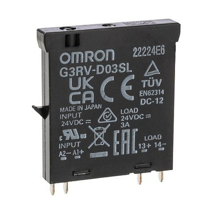 Omron G3RV-SR Series Solid State Relay, 3 A Load, Plug-in Mount, 24 V dc Load, 24V dc Control
