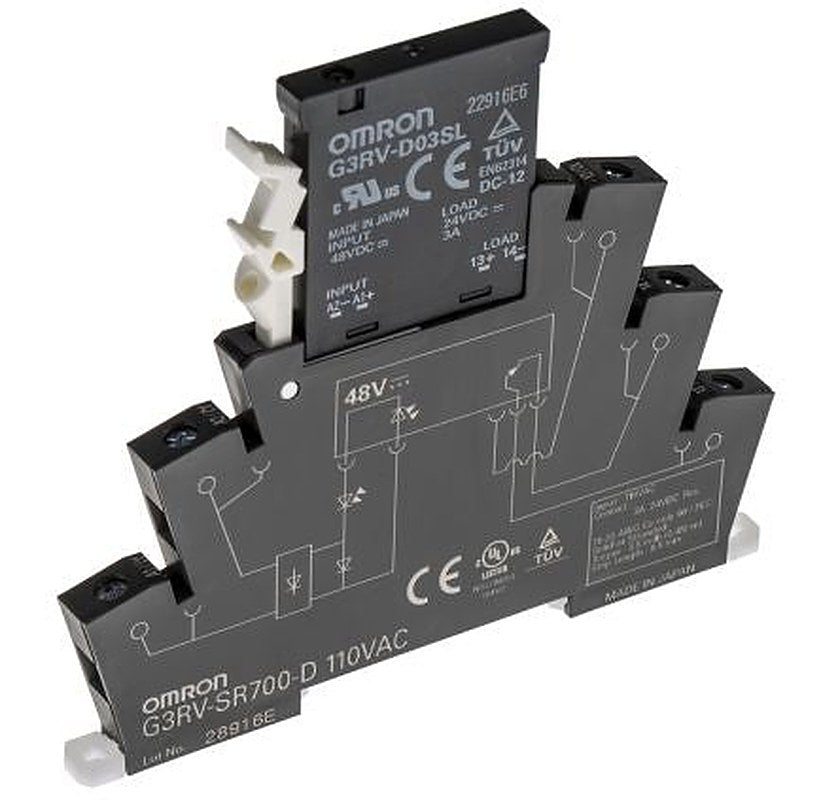 Omron G3RV-SR Solid State Interface Relay 440V ac DIN Rail, Plug-in Screw