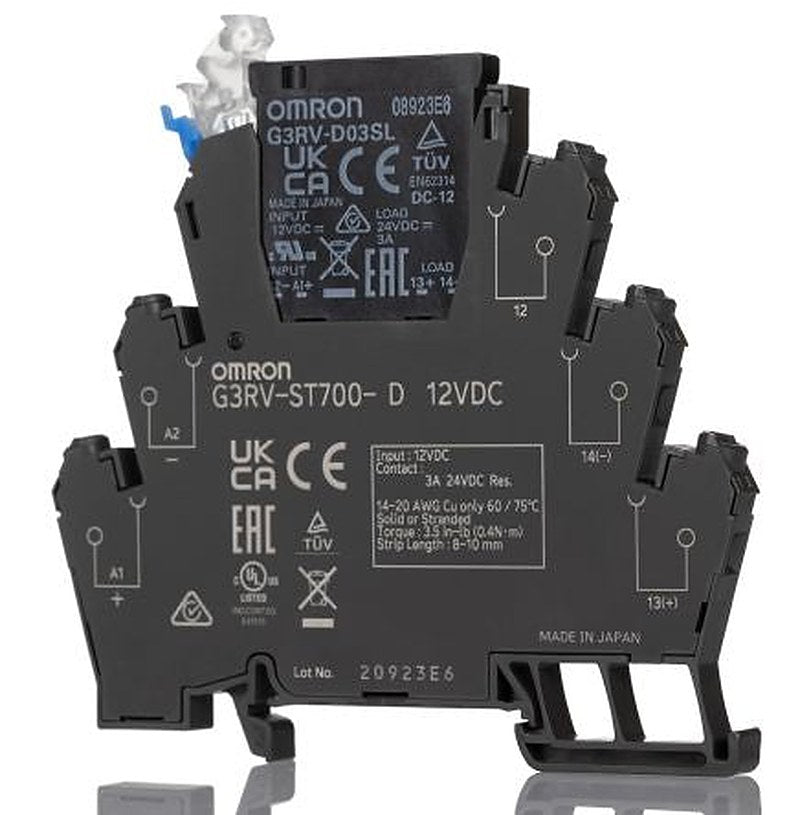 Omron G3RV-ST Solid State Interface Relay, Control:12V dc DIN Rail Screw