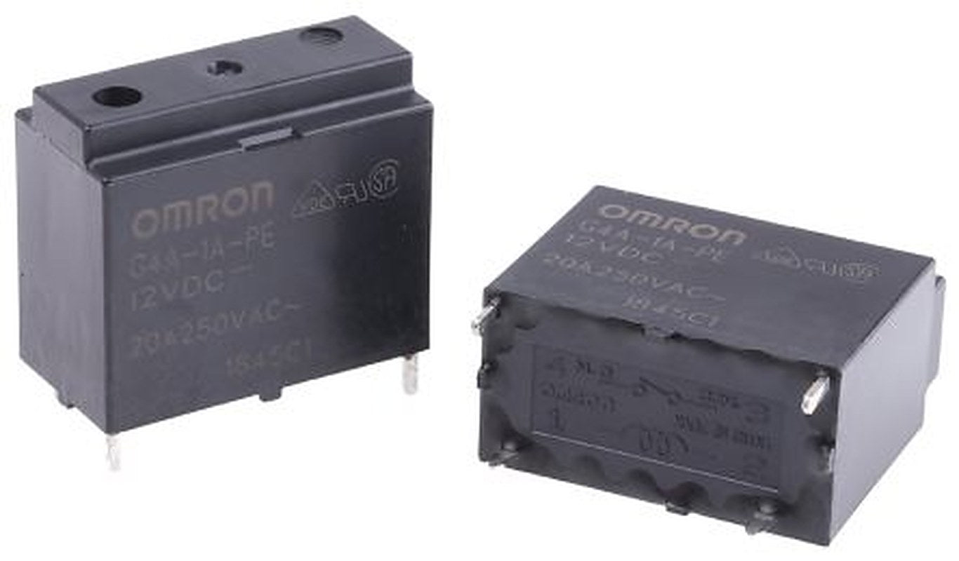 Omron PCB Power Relay, 12V dc Coil, 20A Switching Current, SPST