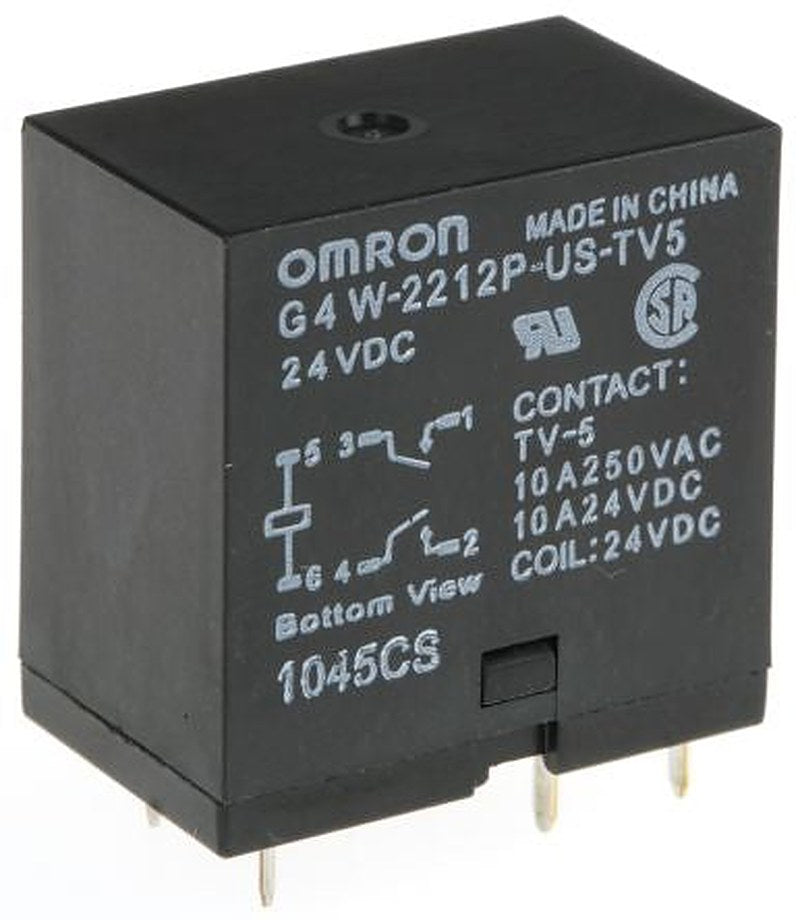 Omron PCB Power Relay, 24V dc Coil, 10A Switching Current, DPST