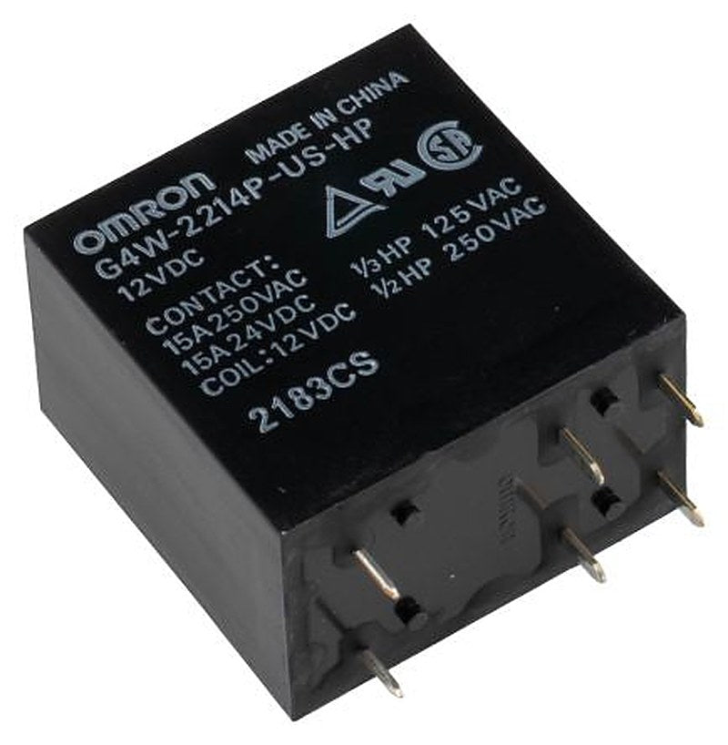 Omron PCB Power Relay, 12V dc Coil, 15A Switching Current, DPST