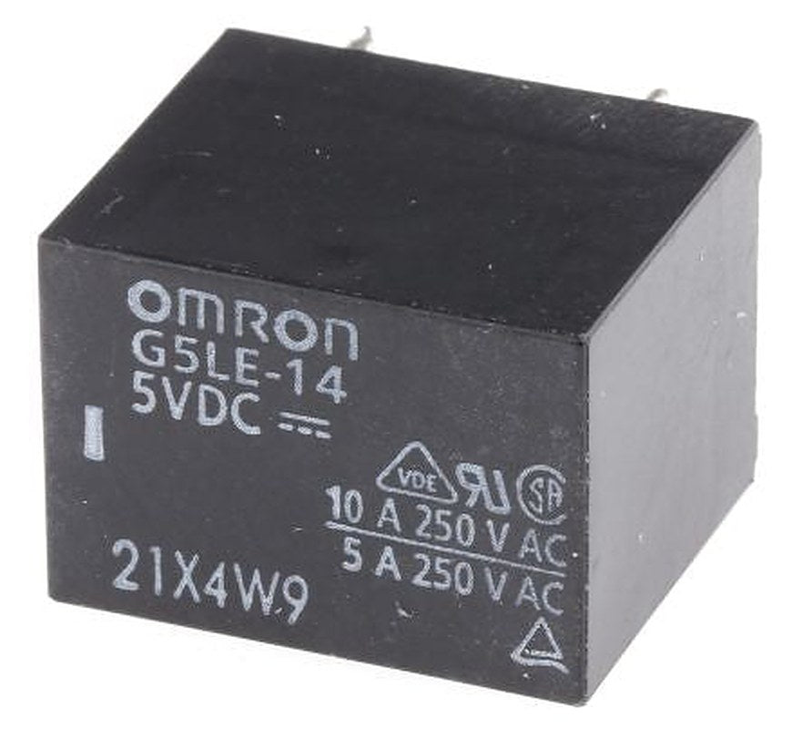 Omron PCB Power Relay, 5V dc Coil, 10A Switching Current, 1 NO