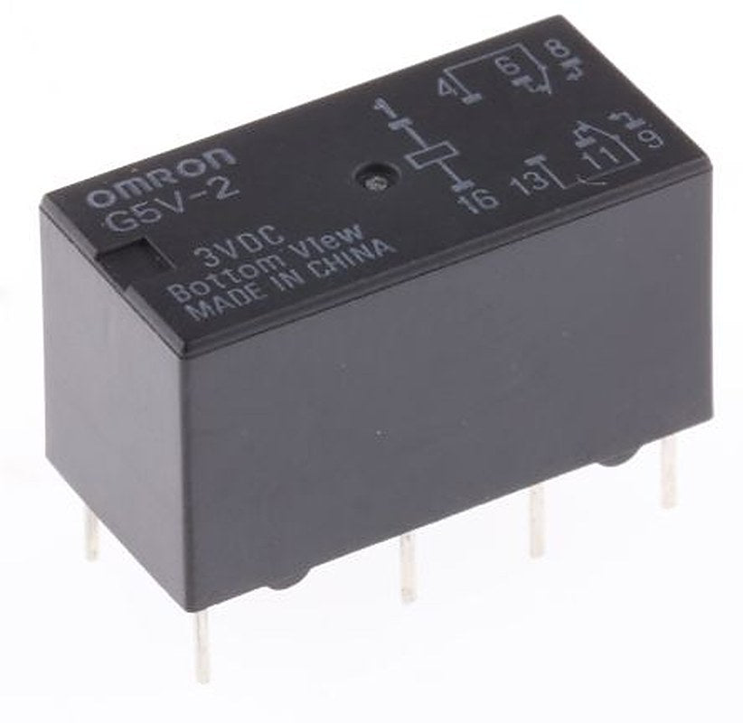 Omron PCB Signal Relay, 3V dc Coil, 2A, DPDT