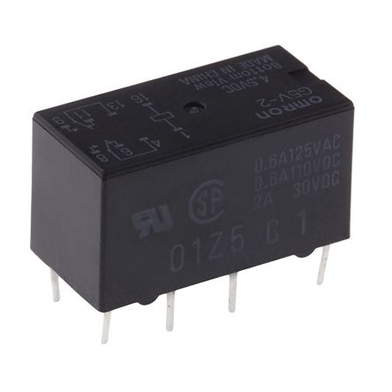 Omron PCB Signal Relay, 4.5V dc Coil, 2A, DPDT