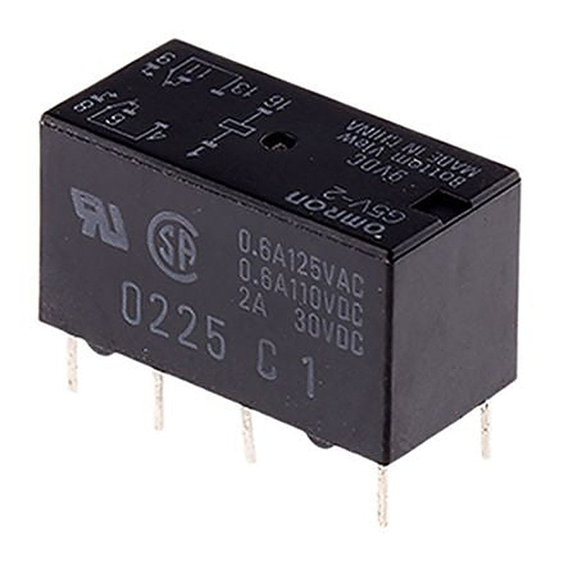 Omron PCB Signal Relay, 9V dc Coil, 2A, DPDT