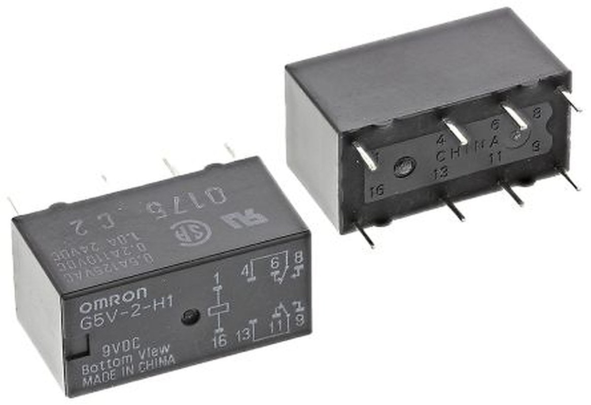 Omron PCB Signal Relay, 9V dc Coil, 1A, DPDT