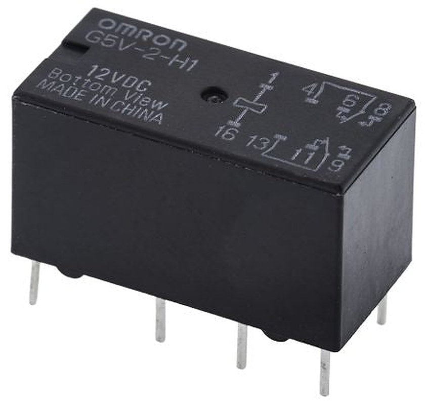 Omron PCB Signal Relay, 12V dc Coil, 1A, DPDT