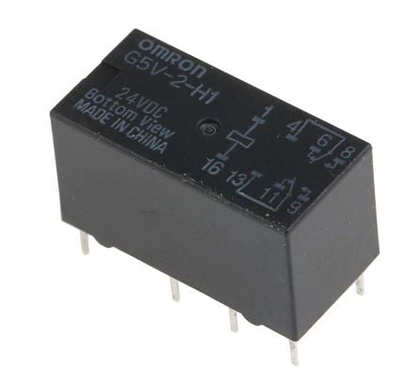 Omron PCB Signal Relay, 24V dc Coil, 1A, DPDT