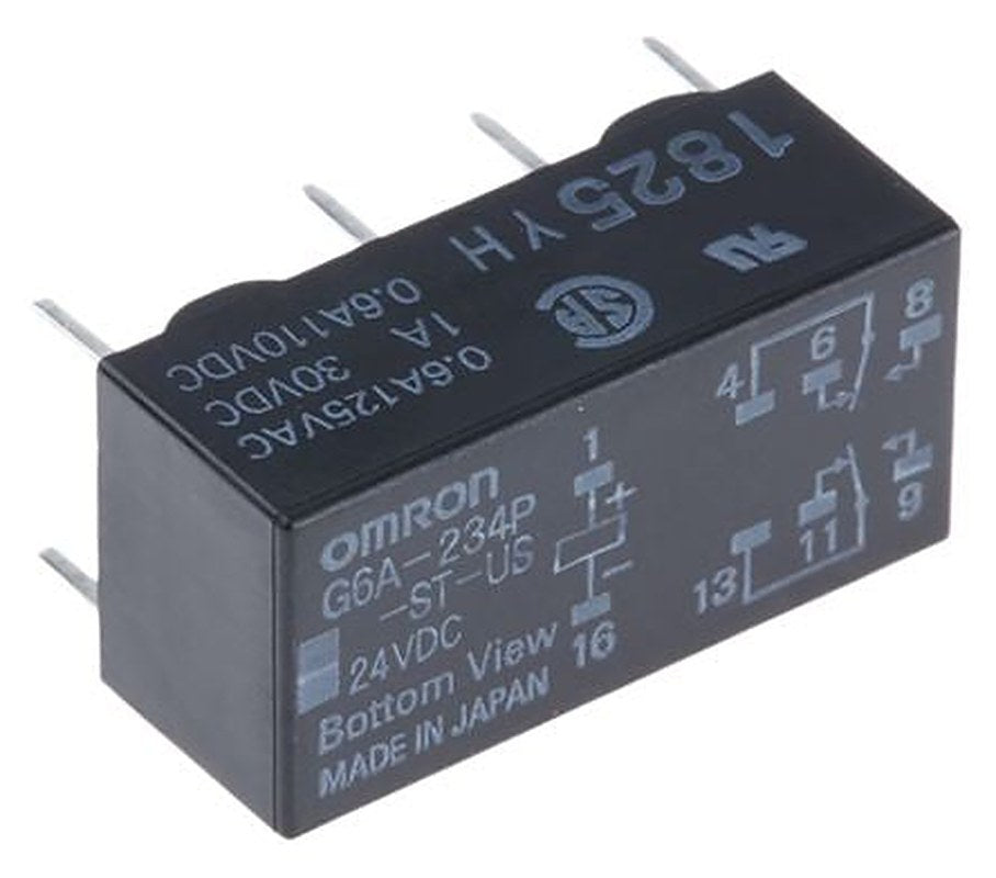 Omron PCB Signal Relay, 24V dc Coil, 2A, DPDT