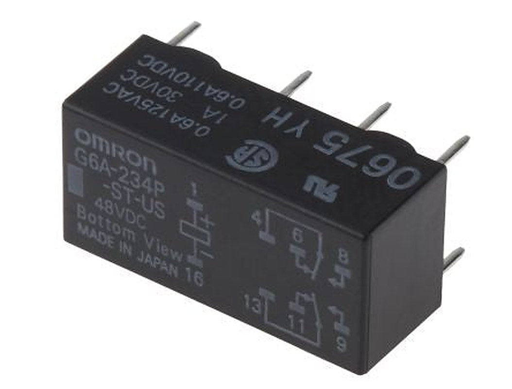 Omron PCB Signal Relay, 48V dc Coil, 2A, DPDT