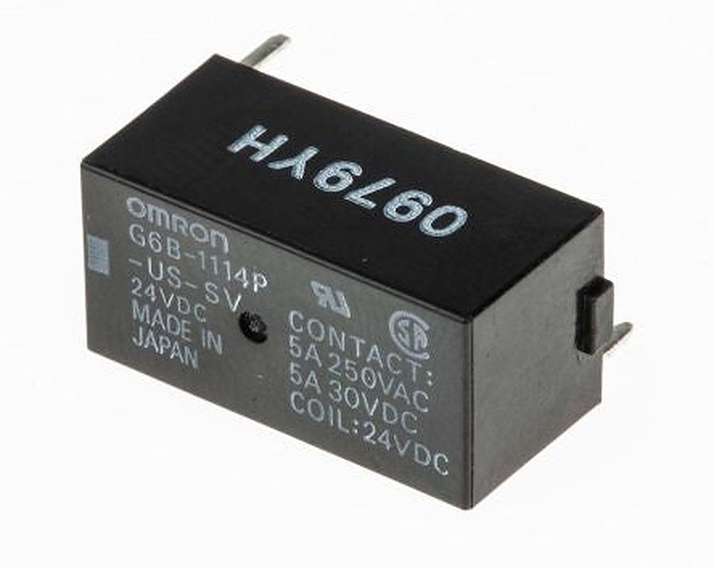 Omron PCB Power Relay, 24V dc Coil, 5A Switching Current, SPST