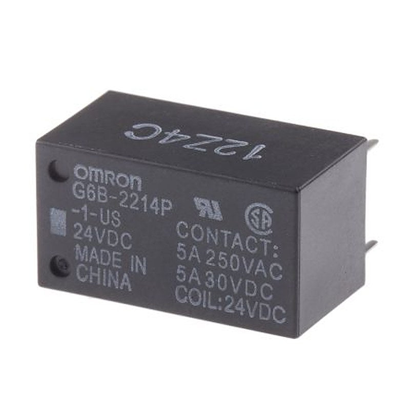 Omron PCB Power Relay, 24V dc Coil, 5A Switching Current, DPST