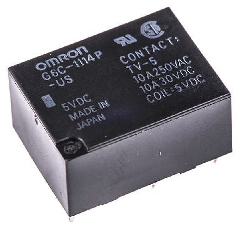 Omron PCB Power Relay, 5V dc Coil, 10A Switching Current, SPST