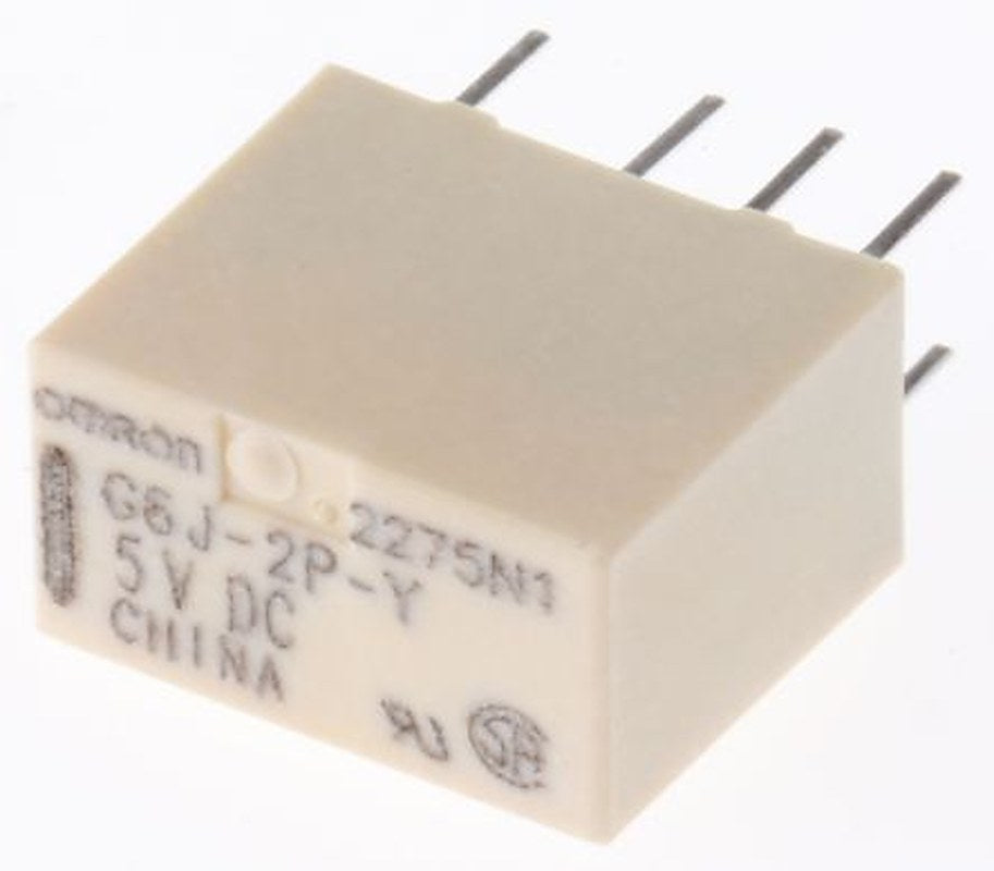 Omron PCB Signal Relay, 5V dc Coil, 1A, DPDT