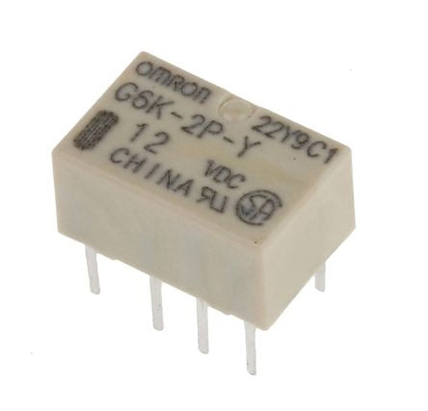 Omron PCB Signal Relay, 12V dc Coil, 1A, DPDT