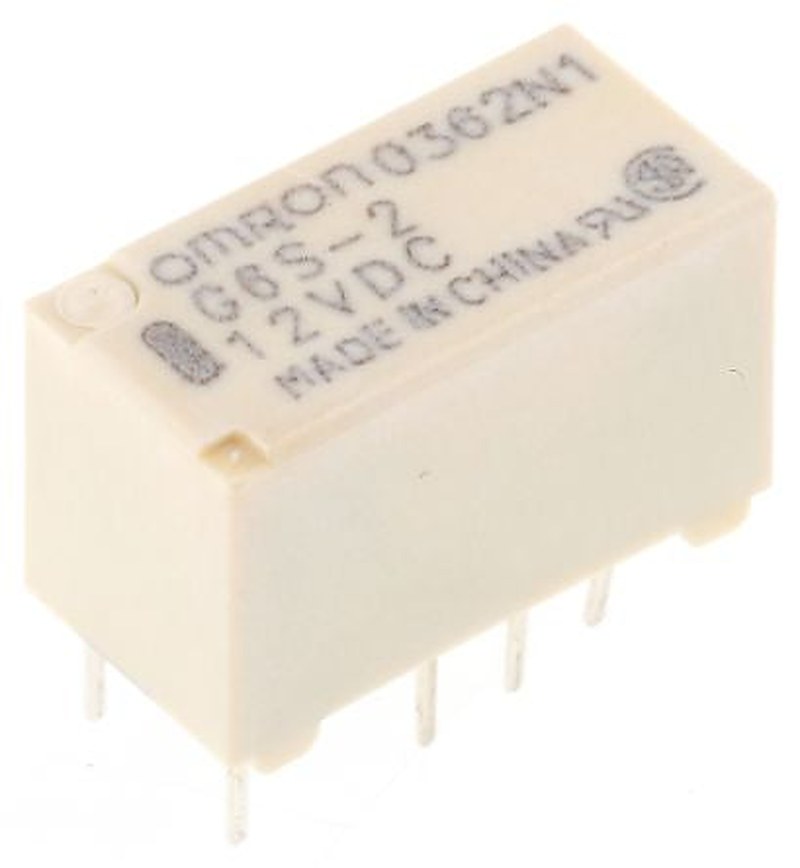 Omron PCB Signal Relay, 12V dc Coil, 2A, DPDT