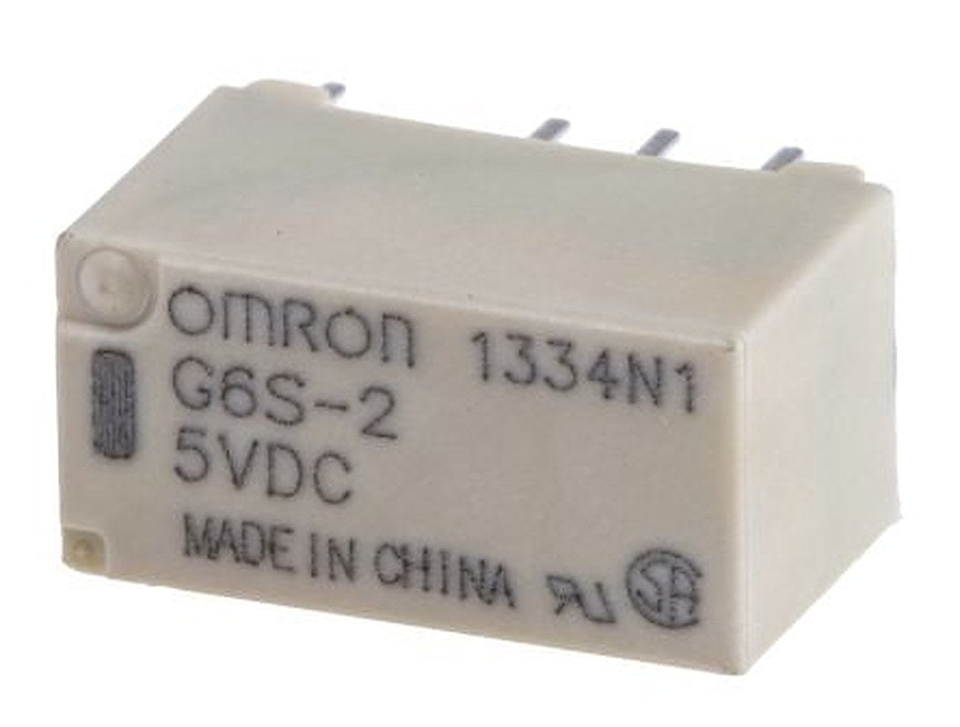 Omron PCB Signal Relay, 5V dc Coil, 2A, DPDT
