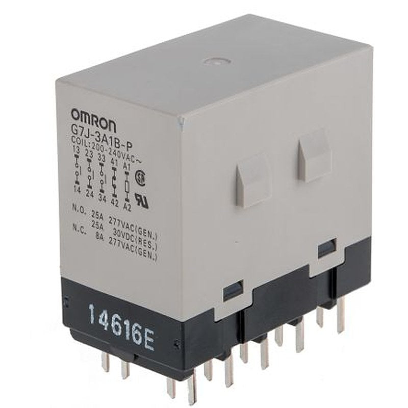 Omron PCB Power Relay, 240V ac Coil, 25A Switching Current, 3PDT