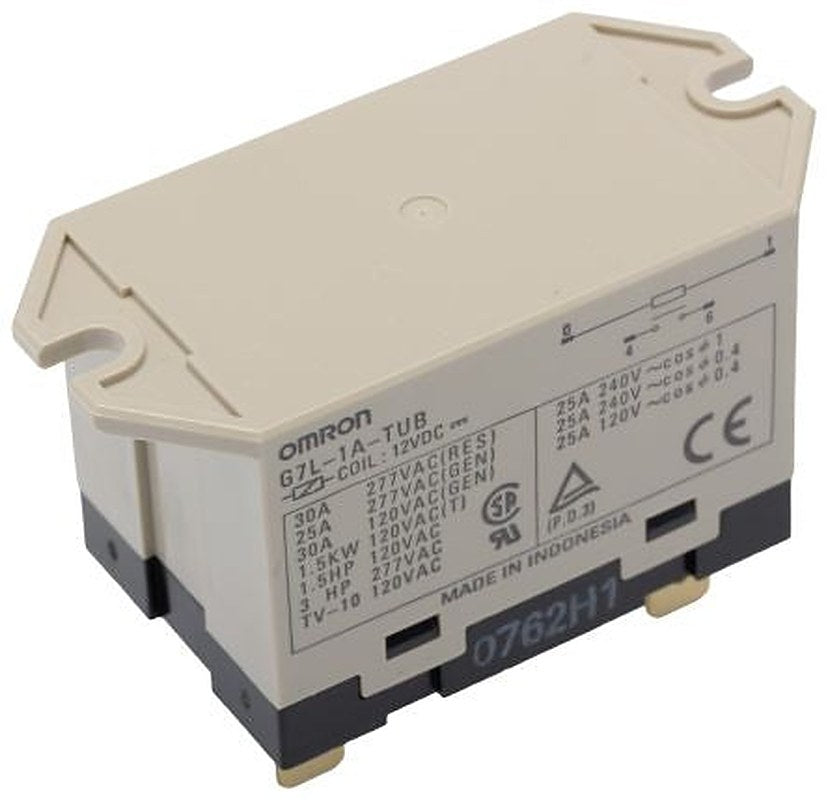 Omron Flange Power Relay, 12V dc Coil, 30A Switching Current, SPST