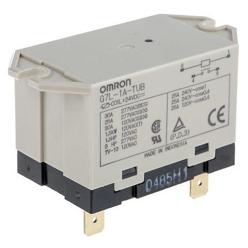 Omron Flange Power Relay, 24V dc Coil, 30A Switching Current, SPST