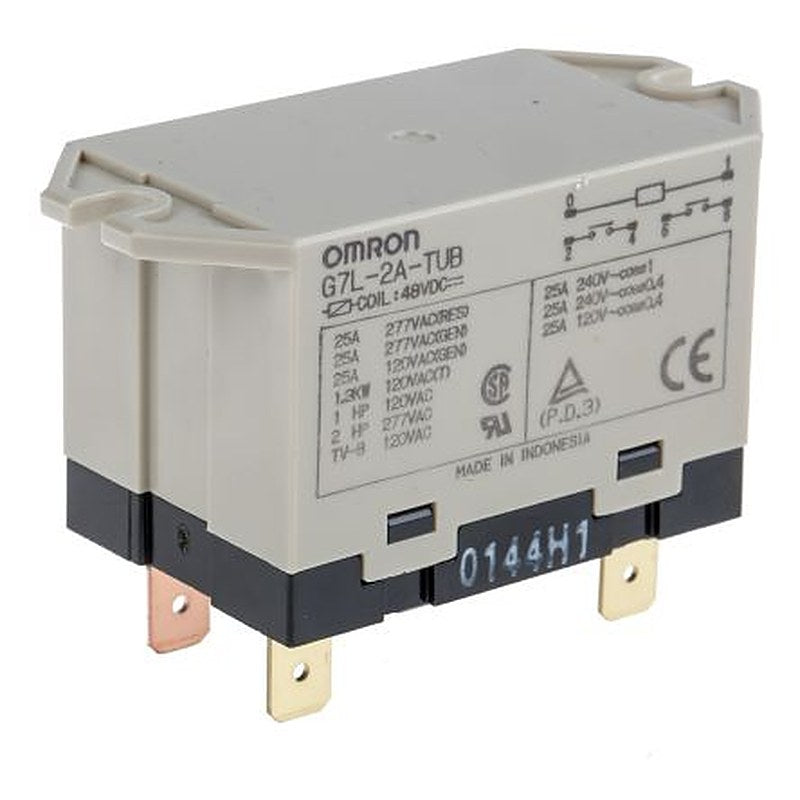 Omron Panel Power Relay, 48V dc Coil, 25A Switching Current, DPST