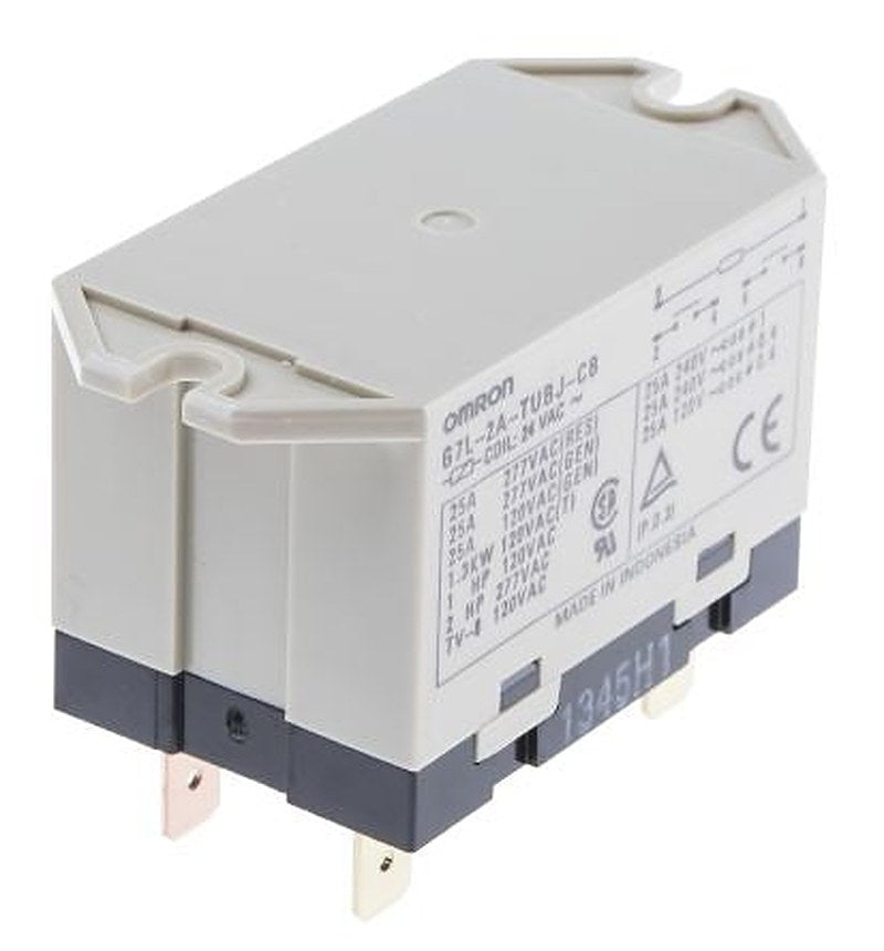 Omron PCB Power Relay, 24V ac Coil, 25A Switching Current, DPST