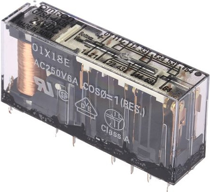 Omron PCB Force Guided Relay, 24V dc Coil Voltage, 6-Pole