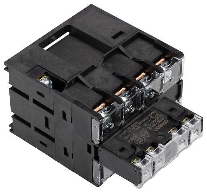 Omron Screw, DIN Track Power Relay, 12V dc Coil, 40A Switching Current, 4PST-NO