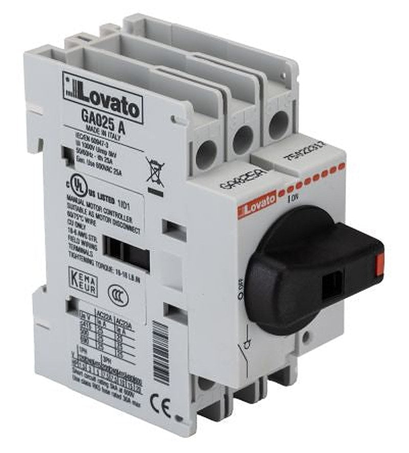Lovato 3-Pole Panel Isolator Switch -, IP65, 25A, 11 kW