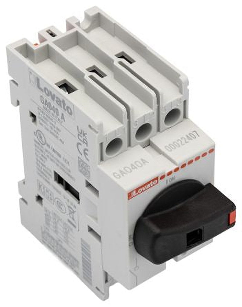 Lovato 3-Pole Panel Isolator Switch -, IP65, 40A, 18.5 kW