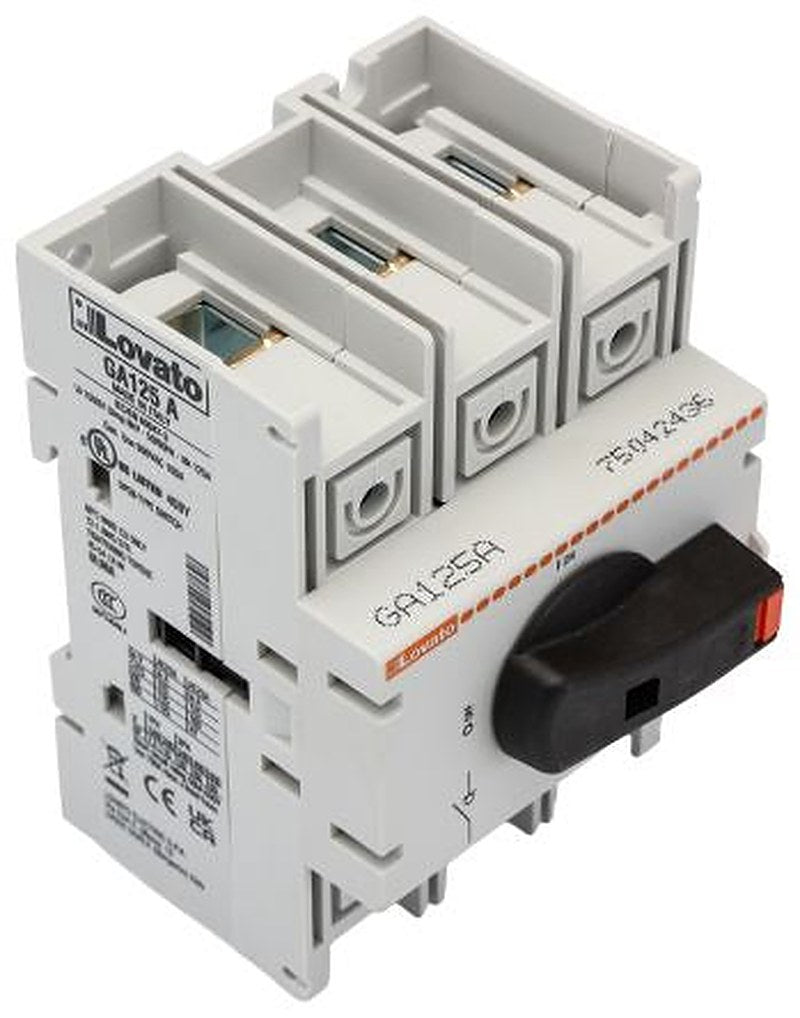 Lovato 3-Pole DIN Rail, Screw Switch Disconnector -, IP65, 125A, 55 kW