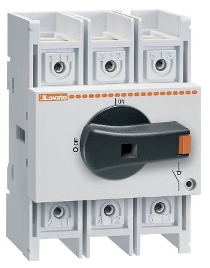 Lovato 3-Pole DIN Rail Isolator Switch -, IP20, 160A, 45 kW