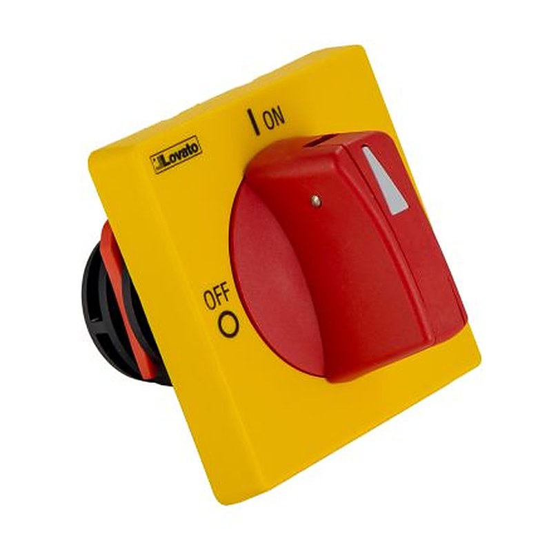 Lovato Red, Yellow Rotary Handle, 69.3 mm, GA Series