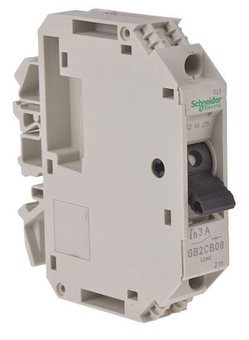 Schneider Electric TeSys TeSyS GB2 Thermal Circuit Breaker - 1-Pole, DIN Rail, 3A Current Rating, 1.5 kA, 110V ac, 48 V