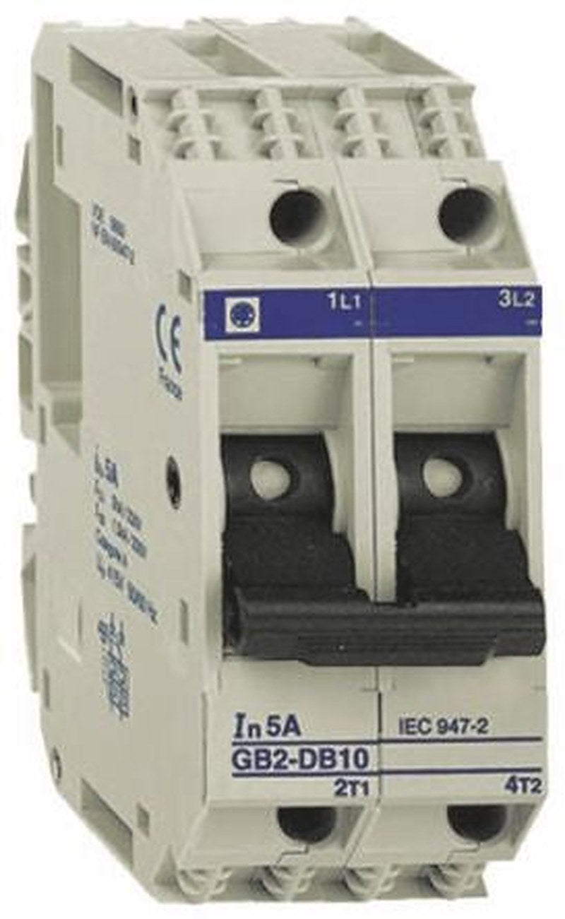 Schneider Electric TeSys TeSyS GB2 Thermal Circuit Breaker - 2-Pole, DIN Rail, 16A Current Rating, 1.5 kA, 110V ac, 48 V