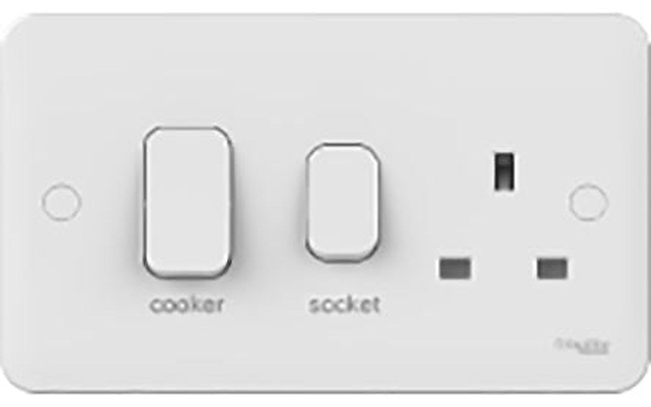 Schneider Electric Lisse White 1 Gang Plug Socket, 13A Indoor
