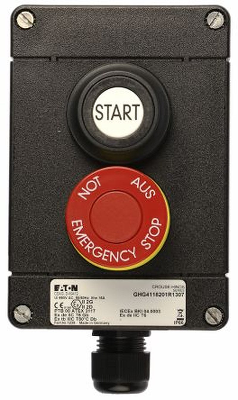 Eaton Push Button Control Station, 2 Cutouts, IP67