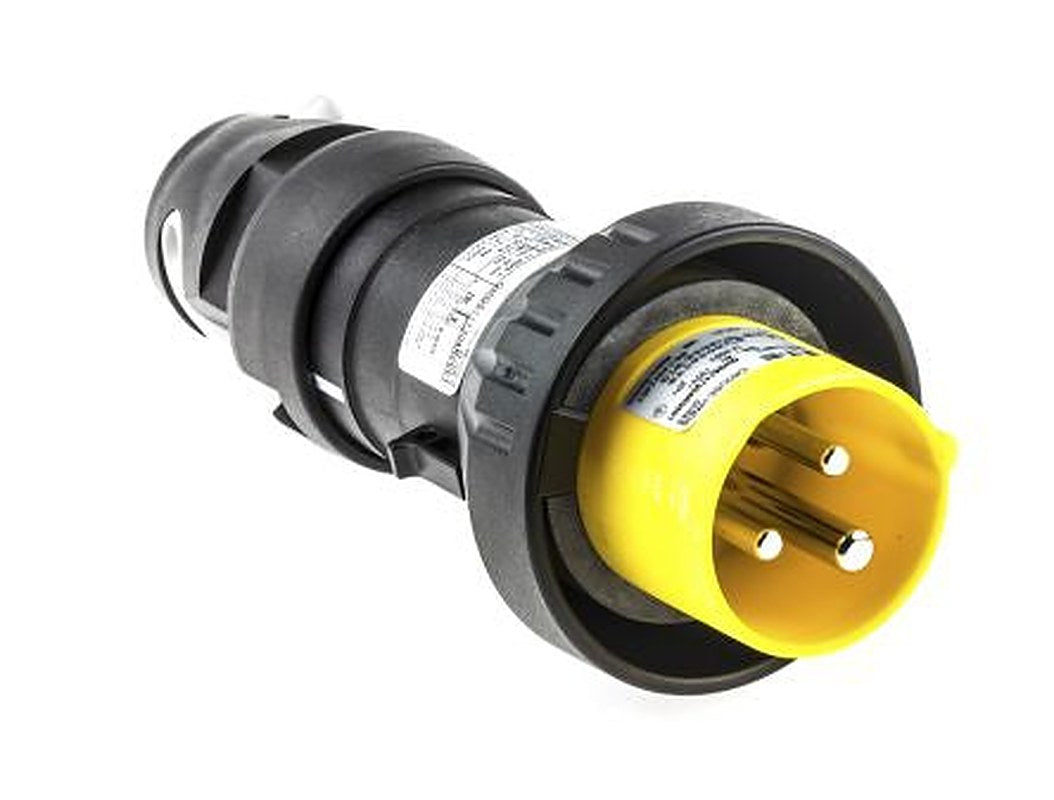 Eaton, Eaton Crouse-Hinds IP66 Yellow Cable Mount 2P+PE Straight Power Connector ATEX, 16A, 120V