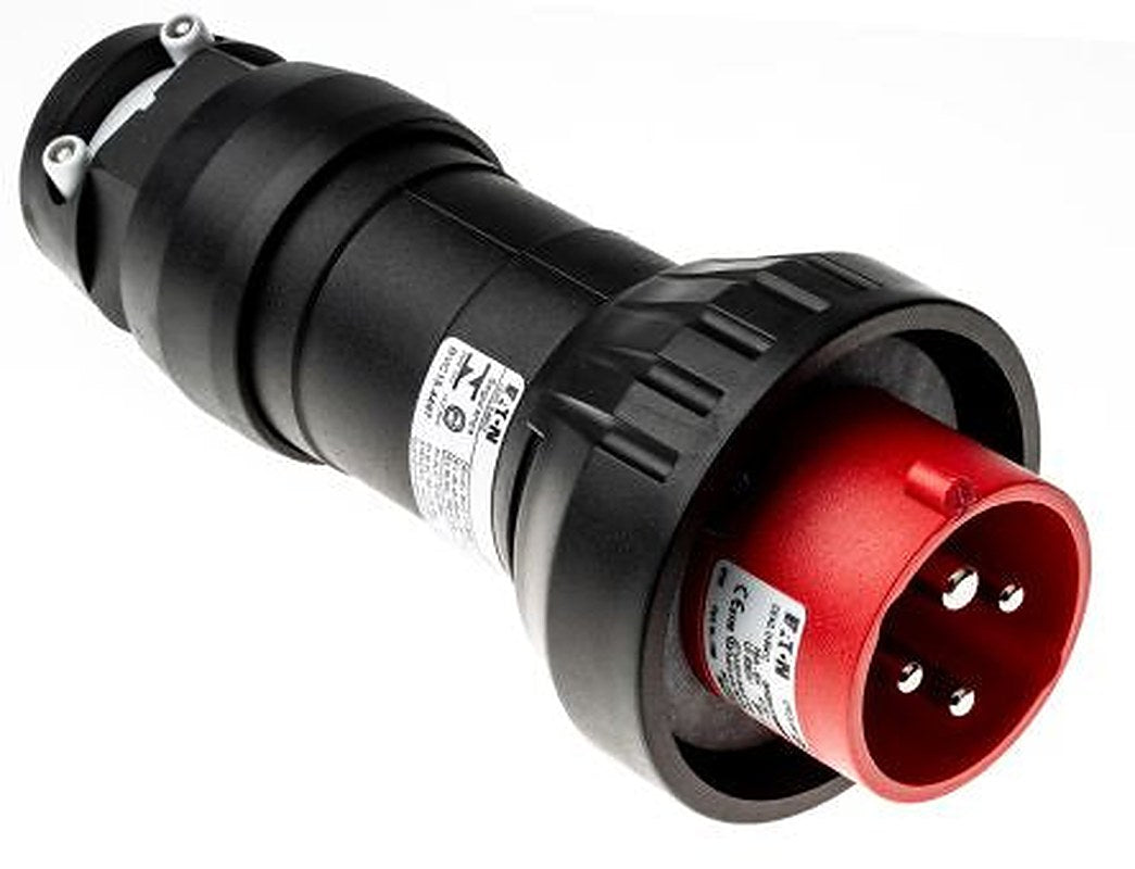 Eaton IP66 Red Cable Mount 3P+PE Straight Power Connector ATEX, 16A, 415V