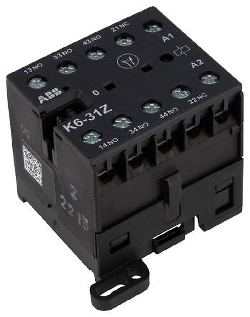 ABB K6-31Z Contactor Relay, 127V dc Coil, 4-Pole, 4 A 690V, 3 NO/1 NC