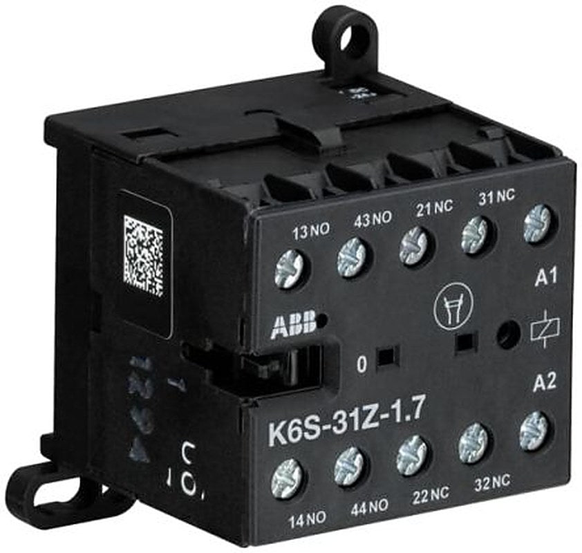 ABB K6S-31Z Contactor Relay, 32V dc Coil, 4-Pole, 4 A, 2.8 W 690V, 3 NO/1 NC, 690V