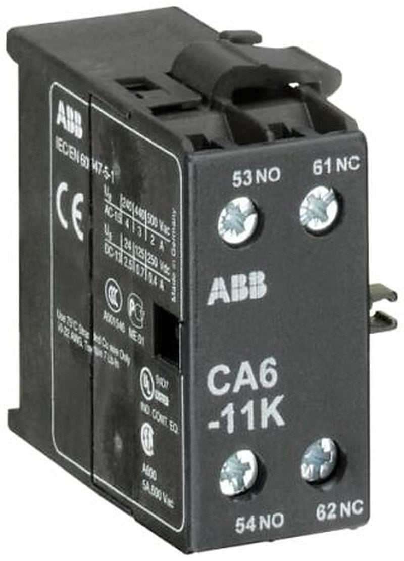 ABB Auxiliary Contact, 2 Contact, 1 NO/1 NC, CA6, Surface, 6 A, 250 V dc, 690V ac, GJL1201317R0001