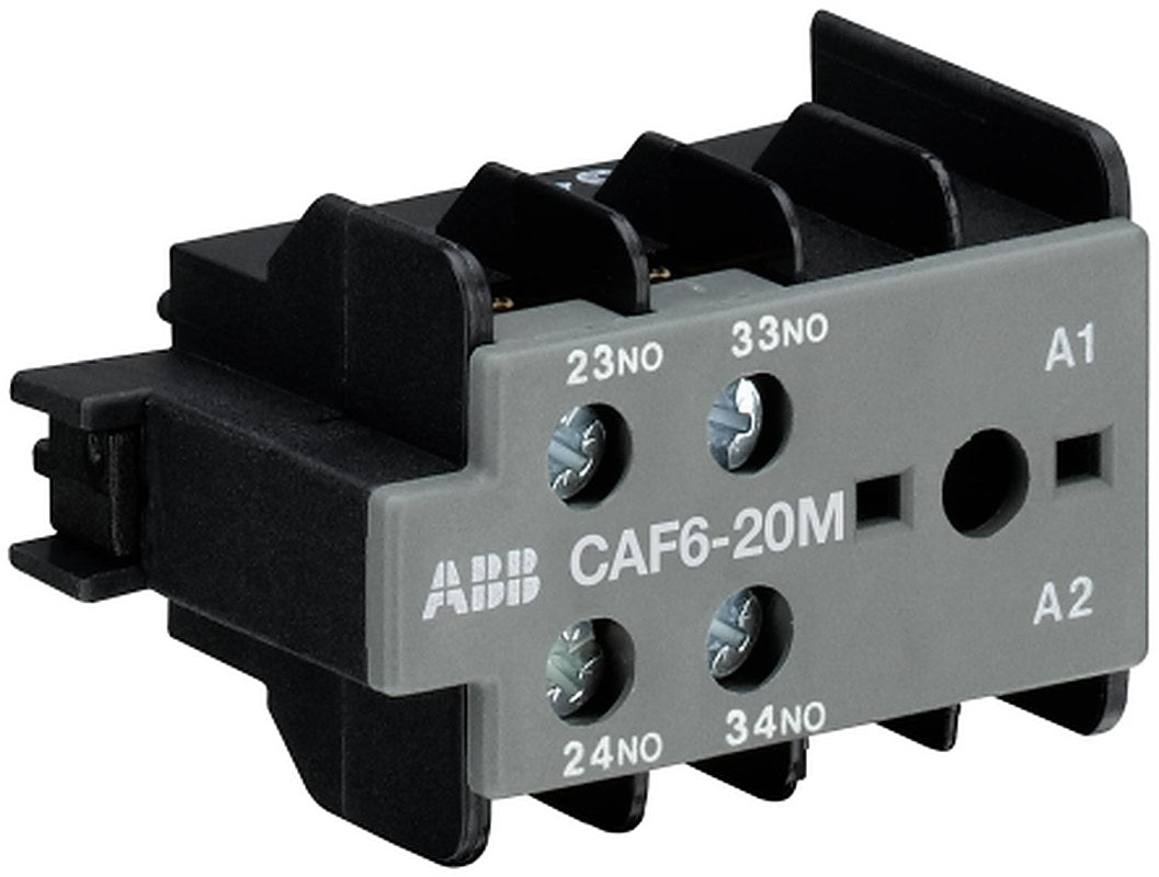 ABB Auxiliary Contact, 2 Contact, 2 NO, CAF6-20M, Front, 6 A, 240 V dc, 500V ac, GJL1201330R0007 CAF6-20M