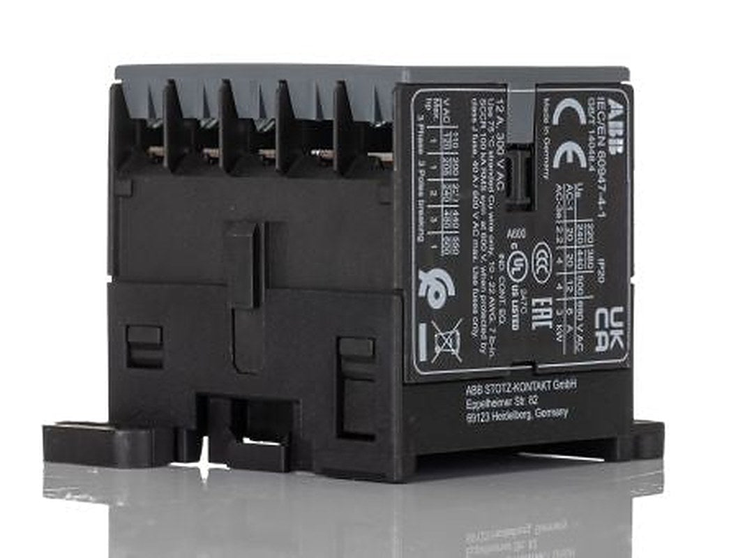ABB B6-30-01 Contactor, 240V Coil, 3-Pole, 20 A, 4 kW 24V, 3 NO