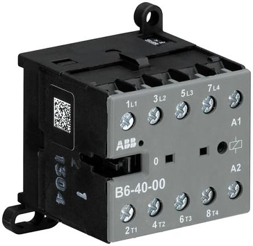ABB B Contactor, 127V ac Coil, 4-Pole, 20 A, 4 kW 127V, 4 NO