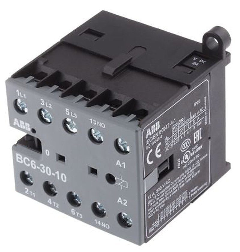 ABB B Contactor, 24V dc Coil, 3-Pole, 9 A, 4 kW 24V dc, 3 NO, 690V ac