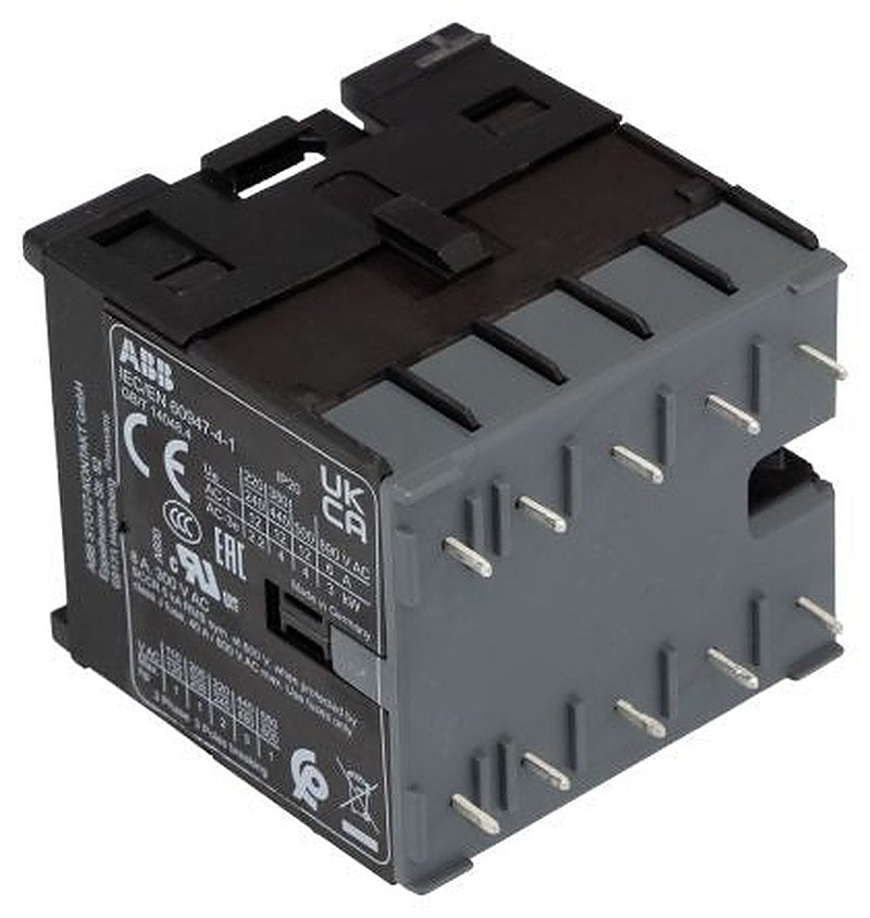 ABB B Contactor, 24V dc Coil, 3-Pole, 20 A, 4 kW 125V, 3 NO