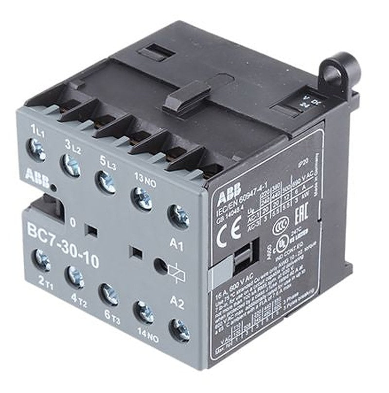 ABB BC7 Contactor, 24V dc Coil, 3-Pole, 20 A, 5.5 kW 24V dc, 3 NO, 690V ac